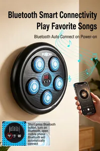 Dettaglio della macchina da boxe musicale con display LED, pulsanti e connessione Bluetooth