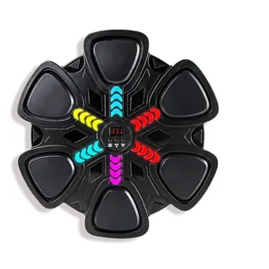 Macchina da boxe musicale nera con bersagli LED e Bluetooth per fitness a casa