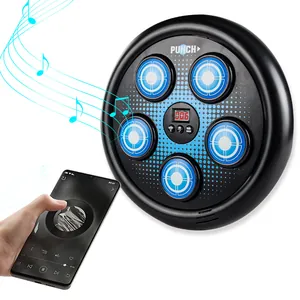 Bersaglio da boxe musicale Bluetooth a parete con 5 zone LED e display digitale integrato