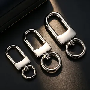 Polished silver swivel snap hooks in three sizes with 360-degree rotating rings