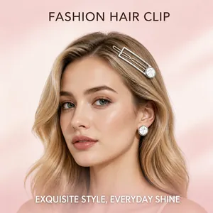 Modern Minimalist Geometric Hollow Rectangle Metal Hair Clip For Women Alloy Hairpin With Marble Pattern Resin Side Clip Ornaments