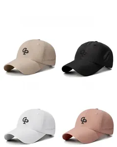 Detail view of quick-dry mesh baseball caps in khaki black white and pink colors