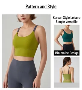 Dettaglio del reggiseno sportivo ad alto impatto con spalline colorate e design a vogatore