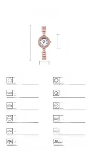 Detailed specs of the vintage gold quartz watch with a 24mm mother-of-pearl dial