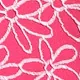 Close-up of hot pink bikini fabric with 3D white daisy floral embroidery textures