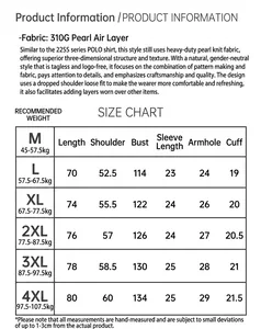 Tableau des tailles détaillé pour polo homme coupe large allant de la taille M à 4XL