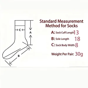 Size chart showing tube height 13 and foot length 18 for Japanese style floral socks