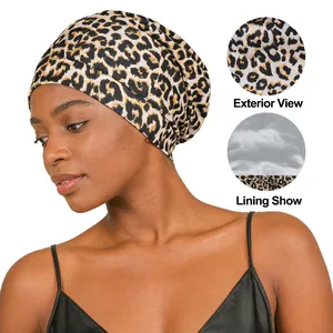 Chapeau Turban Imprimé Bohème pour Femme Doublé de Satin Floral Paisley Bonnet Beanie Extensible Couvre-Chef Chimio Mode Bonnet de Nuit