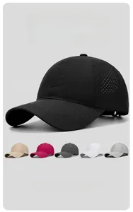 Dettaglio cappello baseball asciugatura rapida con fori laser e design cavo traspirante