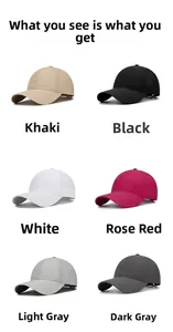 Cappellini da baseball traspiranti in cachi, nero, bianco, rosa e grigio scuro