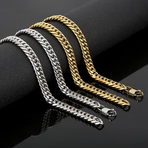 Cuban Link Chain Necklace And Bracelet Stainless Steel Heavy Hip Hop Punk Jewelry For Men Women