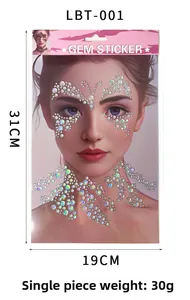 Vue détaillée des bijoux de peau LBT-001 autocollants pour visage et corps