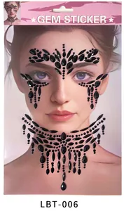 Détails des bijoux de peau noirs LBT-006 en acrylique pour maquillage de festival