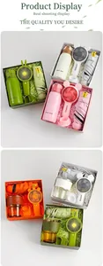Detail of portable summer gift set featuring an insulated cup, mini fan and UPF50+ umbrella