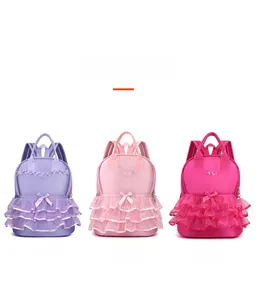 Girl's princess style ballet tutu backpack set in purple pink and rose red colors