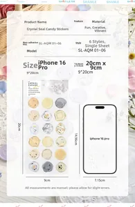 Translucent floral wax seal style stickers for scrapbooking and elegant gift wrapping