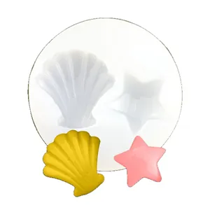 DIY shell and starfish silicone mold for resin craft or fondant cake decoration