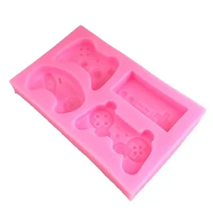 Pink game controller silicone mold for fondant, chocolate and cake decoration