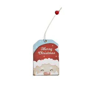 Addobbo natalizio in legno Babbo Natale etichetta appesa per decorazione dell'albero