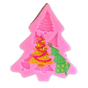 High-quality 6-cavity Christmas tree silicone mold for DIY cake baking and chocolate