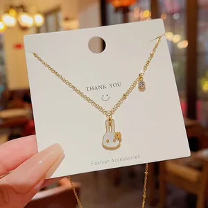 French Artificial Baroque Pearl Pendant Necklace Titanium Steel Wheat Leaf Chain Elegant Jewelry For Women Fashion Accessory