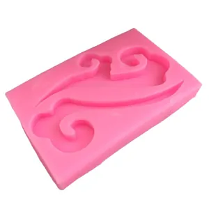 Pink Xiangyun auspicious cloud shape silicone mold for DIY fondant and chocolate baking