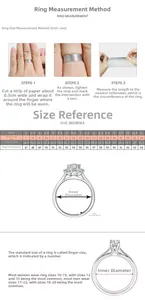 Comprehensive ring size guide and measurement instructions for s925 silver moissanite ring