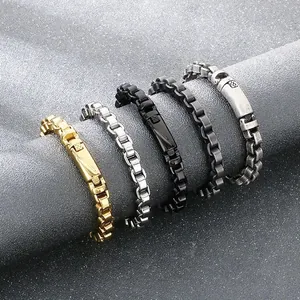 Bracelets en acier inoxydable pour hommes avec finitions vintage or et argent mat