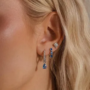 Orecchini a Cerchio a Bottone e Pendenti in Acciaio Inossidabile con Strass Ipoallergenici Impermeabili Gioielli da Donna Regalo