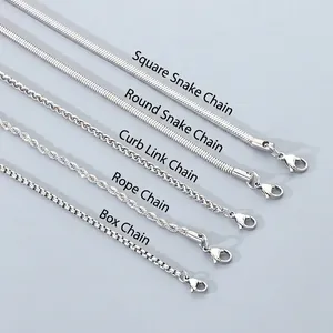 Collana a Catena in Acciaio Inossidabile per Uomo Donna Catena a Corda Minimalista Serpente Veneziana Maglia per Maglione Gioielli Regalo