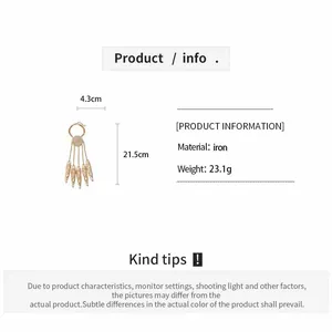 Detailed specifications of gold hollow slave bracelet showing dimensions 21.5cm and 4.3cm