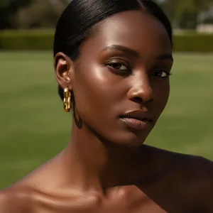 Close-up detail showing the wavy texture of 18K gold plated stainless steel hoop earrings.