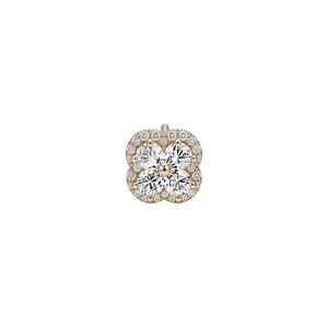 Elegant 18k gold plated zircon flower ear clip featuring sparkling stones for women