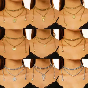 Layered beaded necklace with sea turtle and shell pendants for women