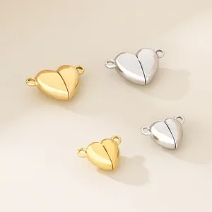 Chiusura Magnetica a Forma di Cuore in Acciaio Inossidabile Connettore per Creazione Gioielli Bracciali Collane Fai da Te