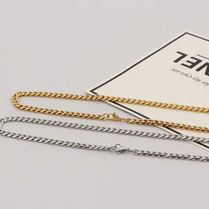 Cuban Link Chain Necklace Stainless Steel Hip Hop Minimalist Streetwear Jewelry For Men And Women