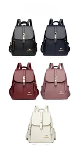 Elegant women's backpack available in black, blue, red, purple, and white colors