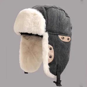 Winter Warm Trapper Hat Windproof Bomber Hat Faux Fur Ear Flap Aviator Cap For Men Women Cold Weather Outdoor Skiing