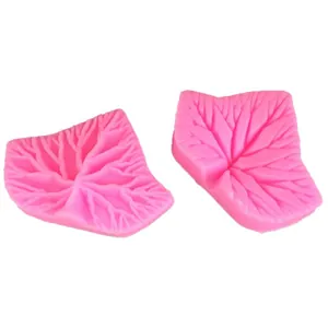 Pink leaf vein silicone mold for DIY fondant cake decorating and resin crafting