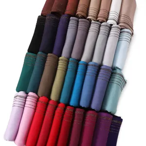 Breathable mercerized cotton jersey hijab with sparkling rhinestones in various colors