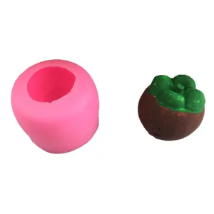 DIY mangosteen shaped pink silicone mold for handmade mousse cake and chocolate