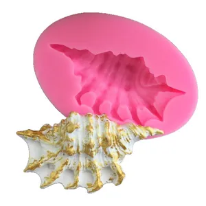 Pink conch shell silicone mold for DIY fondant cake and chocolate decoration
