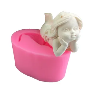 Mermaid 3D silicone mold for soap, fondant, and cake decorating crafts.