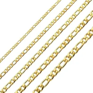 Hip Hop Stainless Steel Figaro Chain Necklace For Men Women Gold Silver Color Geometric Link Chain Figaro Necklace Jewelry