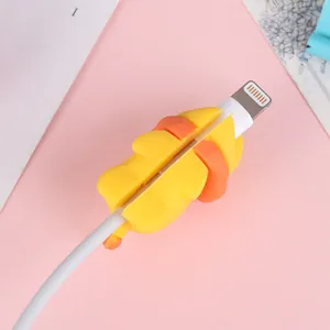 Cute yellow cartoon cable protector for charging data line to prevent cable breakage