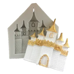 Professional castle house silicone mold for DIY fondant cake and chocolate making