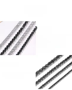 Detailed macro shot of an s925 sterling silver moissanite tennis bracelet detail