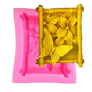 Moule en silicone papillon et clôture en bambou pour savon artisanal et travaux en plâtre