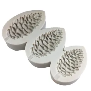 Three-cavity pinecone silicone mold for Christmas fondant and gum paste cake decorating