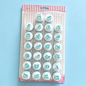Set of 26 alphabet and number plunger cookie cutters for fondant cake and baking tools